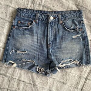 Wild fable women 0 high rise distressed ripped shorts blue